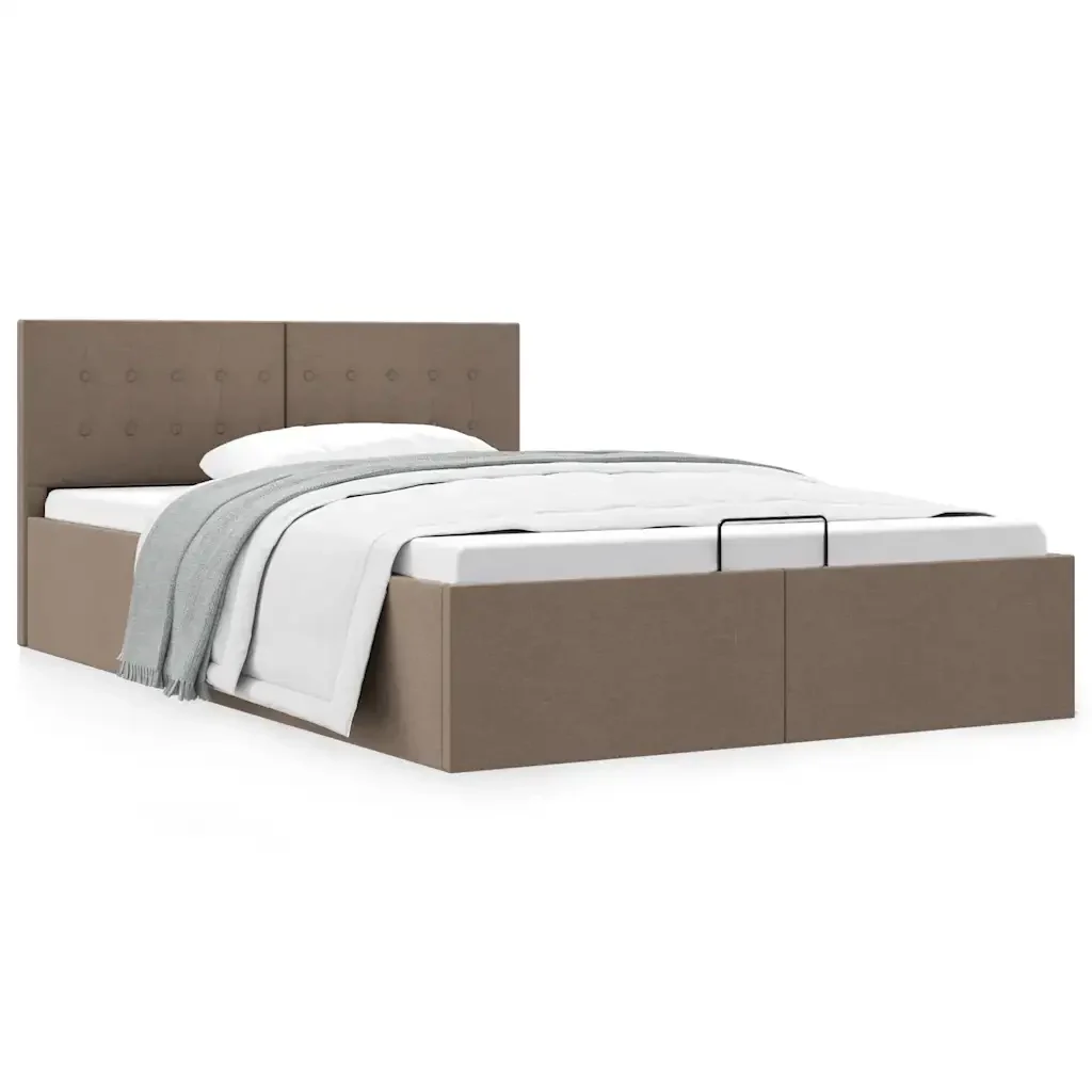 Letto matrimoniale | Letto per adulti | Giroletto con Contenitore Grigio Talpa in Tessuto 120x200 cm - Image 2
