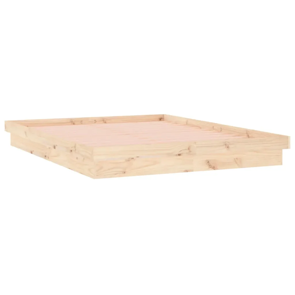 Letto matrimoniale | Letto per adulti | Giroletto con LED 120x200 cm in Legno Massello - Image 6
