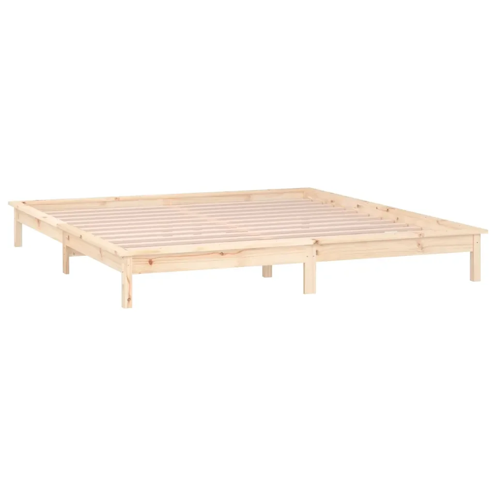 Letto matrimoniale | Letto per adulti | Giroletto con LED 135x190 cm Double in Legno Massello - Image 6