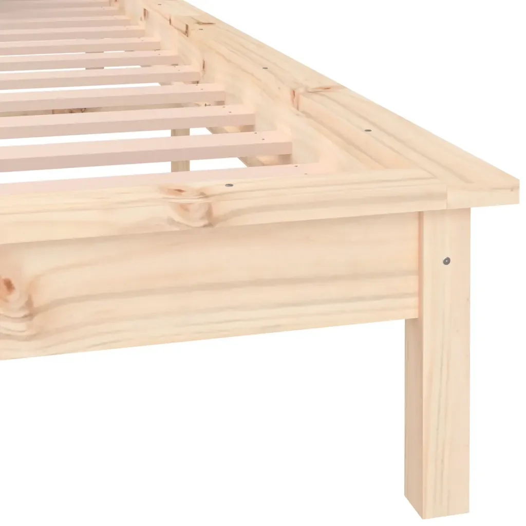 Letto matrimoniale | Letto per adulti | Giroletto con LED 135x190 cm Double in Legno Massello - Image 9