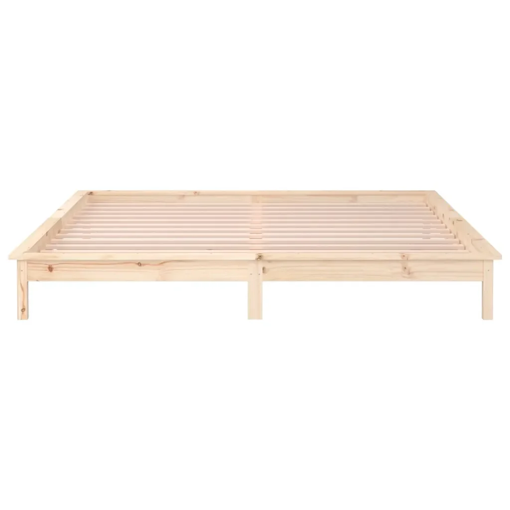 Letto matrimoniale | Letto per adulti | Giroletto con LED 140x190 cm in Legno Massello - Image 7