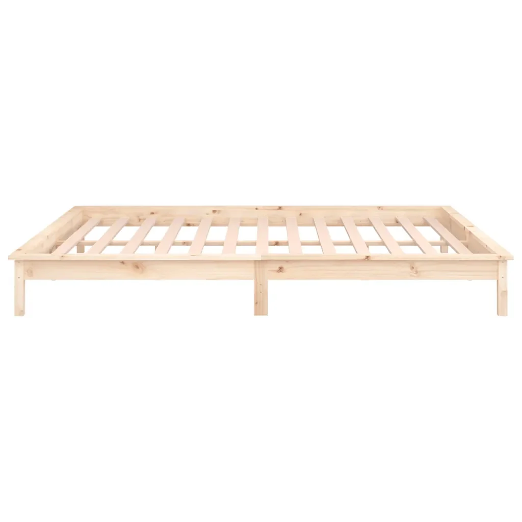 Letto matrimoniale | Letto per adulti | Giroletto con LED 160x200 cm in Legno Massello - Image 8