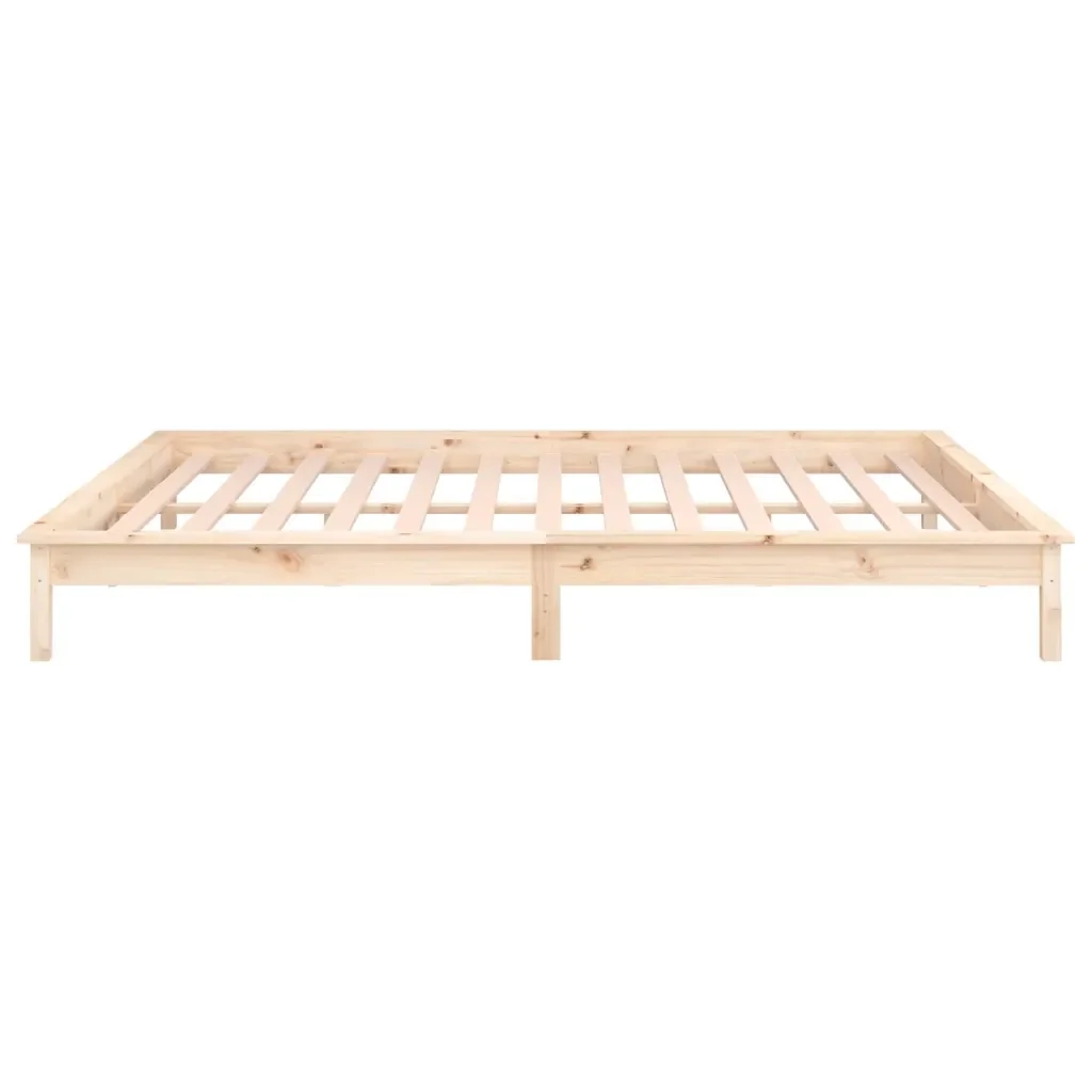 Letto matrimoniale | Letto per adulti | Giroletto con LED 180x200 cm Super King in Legno Massello - Image 8