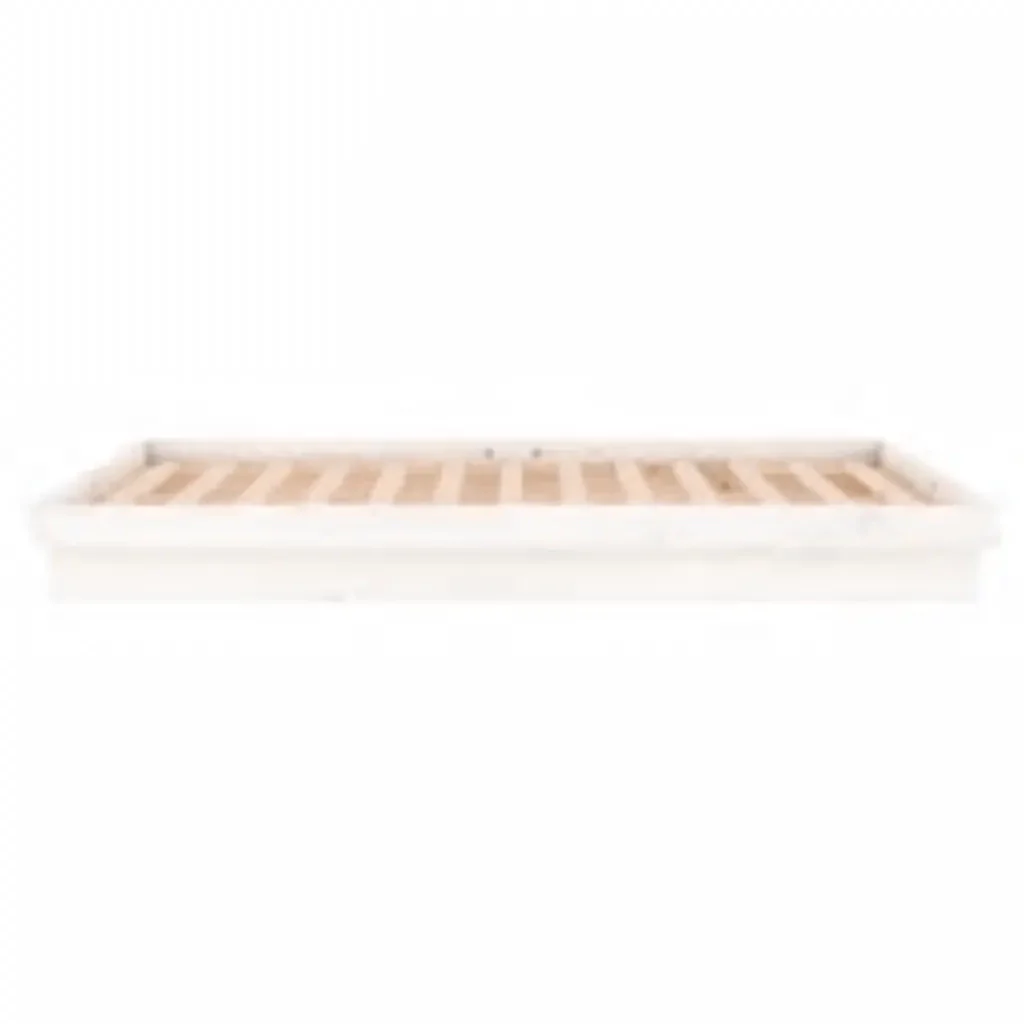 Letto matrimoniale | Letto per adulti | Giroletto con LED Bianco 160x200 cm in Legno Massello - Image 8