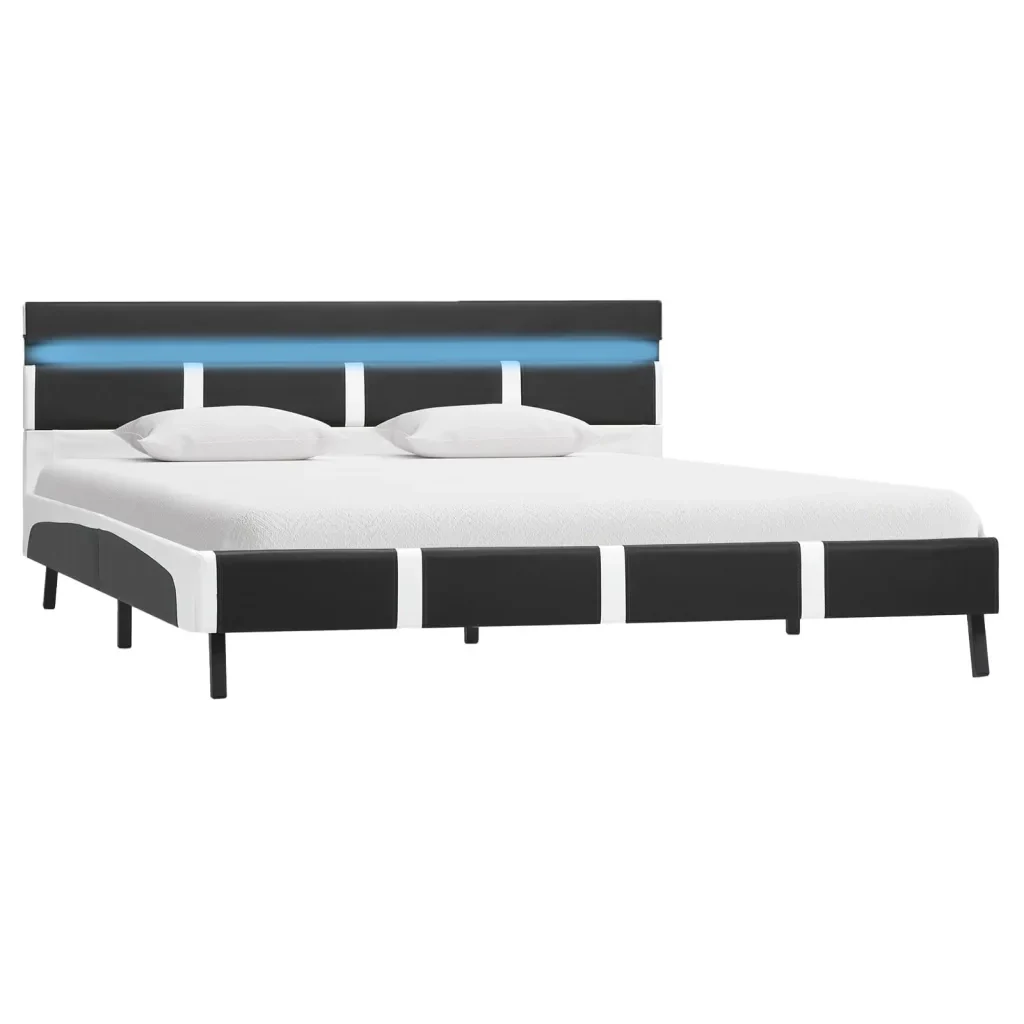 Letto matrimoniale | Letto per adulti | Giroletto con LED Grigio in Similpelle 120x200 cm