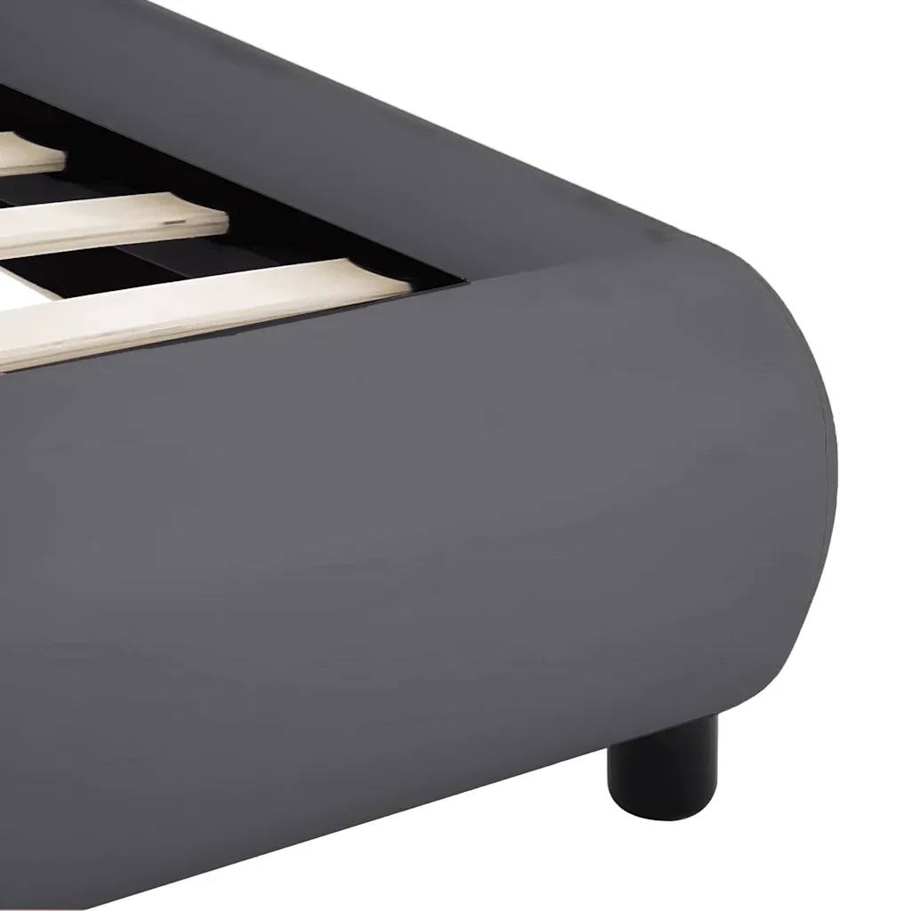 Letto matrimoniale | Letto per adulti | Giroletto con LED Grigio in Similpelle 180x200 cm - Image 7