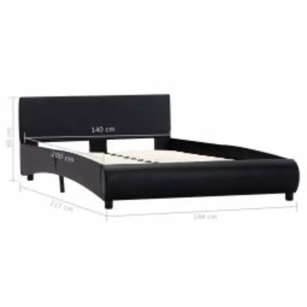 Letto matrimoniale | Letto per adulti | Giroletto con LED Nero in Similpelle 140x200 cm - Image 9