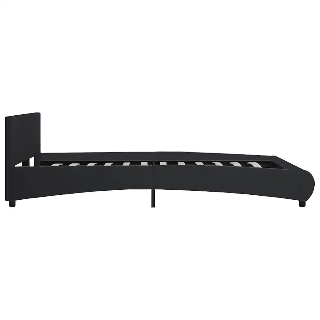 Letto matrimoniale | Letto per adulti | Giroletto con LED Nero in Similpelle 160x200 cm - Image 5
