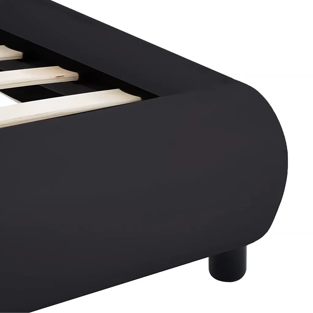 Letto matrimoniale | Letto per adulti | Giroletto con LED Nero in Similpelle 160x200 cm - Image 7
