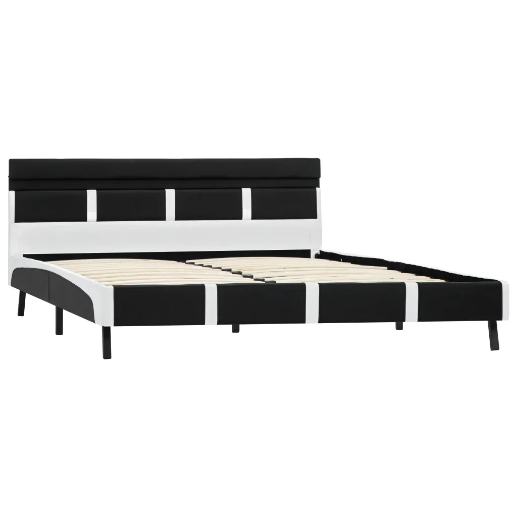 Letto matrimoniale | Letto per adulti | Giroletto con LED Nero in Similpelle 160x200 cm - Image 4
