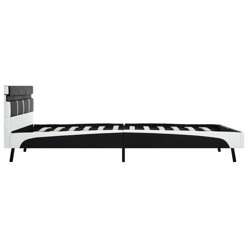 Letto matrimoniale | Letto per adulti | Giroletto con LED Nero in Similpelle 160x200 cm - Image 5