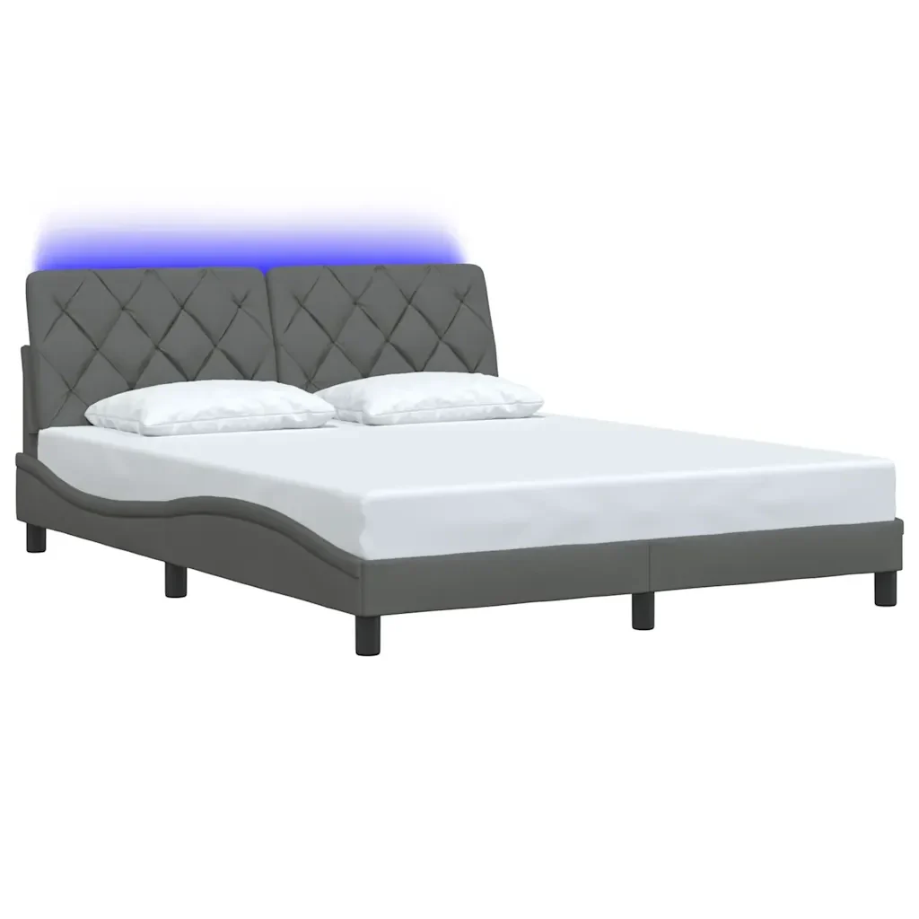 Letto matrimoniale | Letto per adulti | Giroletto con LED senza Materasso 160x200 cm Tessuto - Image 4