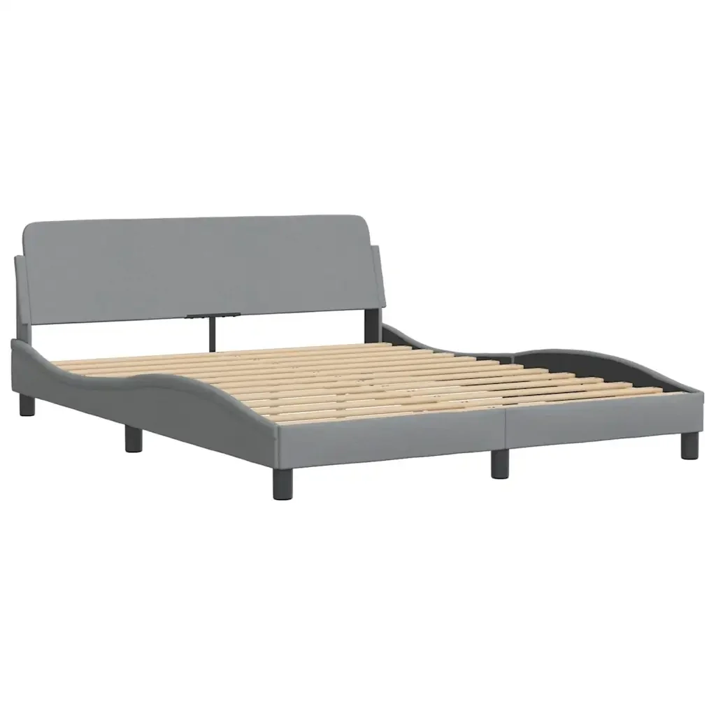 Letto matrimoniale | Letto per adulti | Giroletto con LED senza Materasso 160x200 cm Tessuto - Image 7