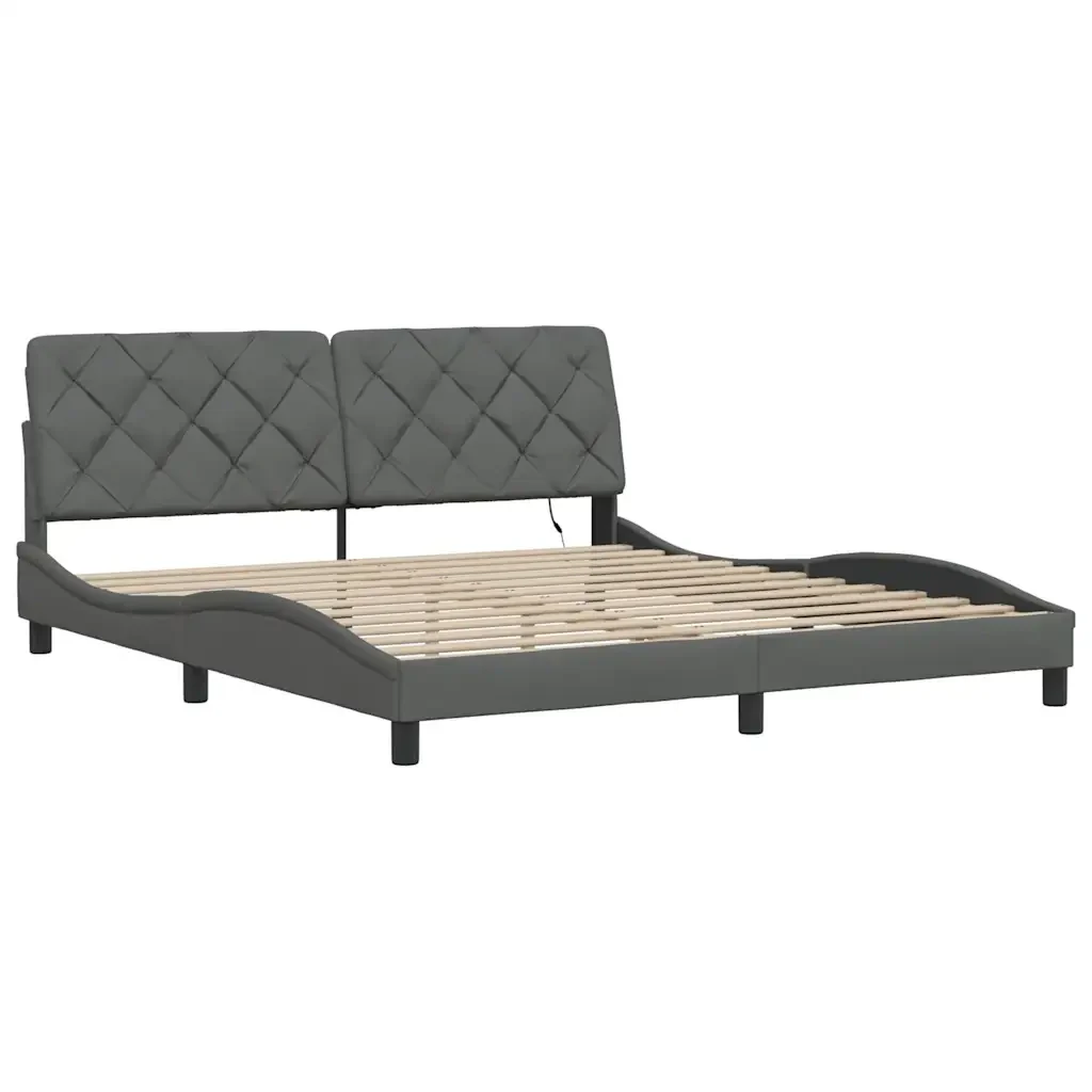 Letto matrimoniale | Letto per adulti | Giroletto con LED senza Materasso 180x200 cm Tessuto - Image 5