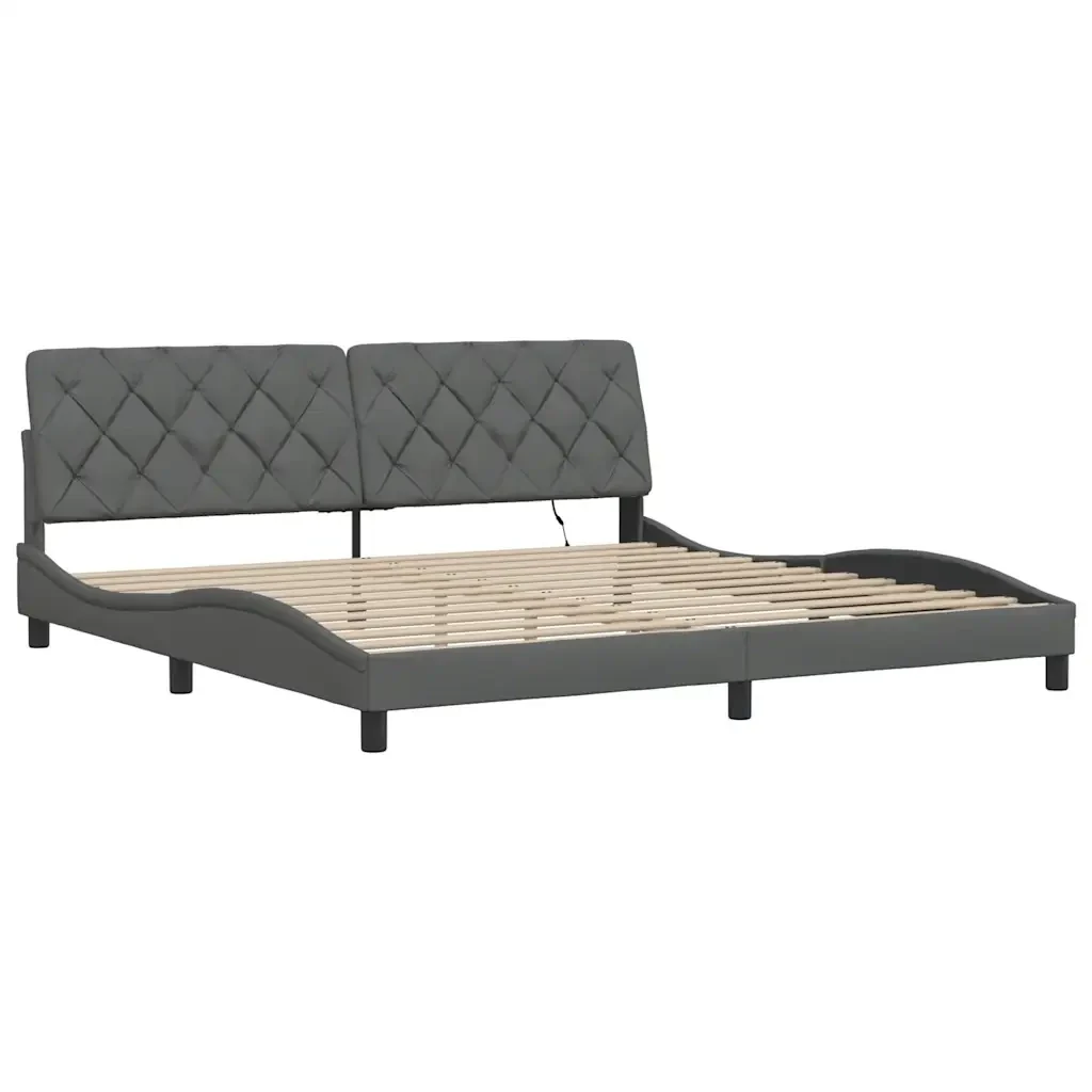 Letto matrimoniale | Letto per adulti | Giroletto con LED senza Materasso 200x200 cm Tessuto - Image 5