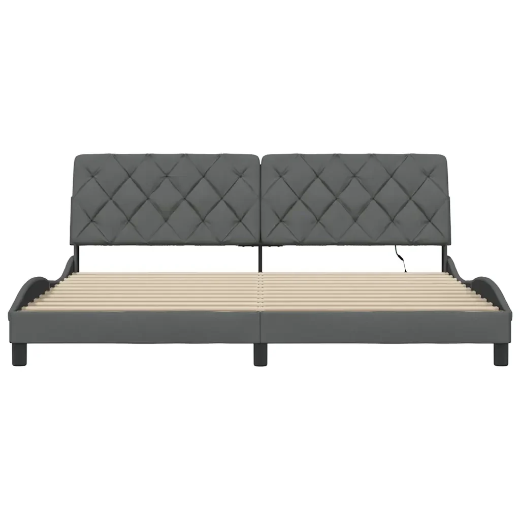Letto matrimoniale | Letto per adulti | Giroletto con LED senza Materasso 200x200 cm Tessuto - Image 6