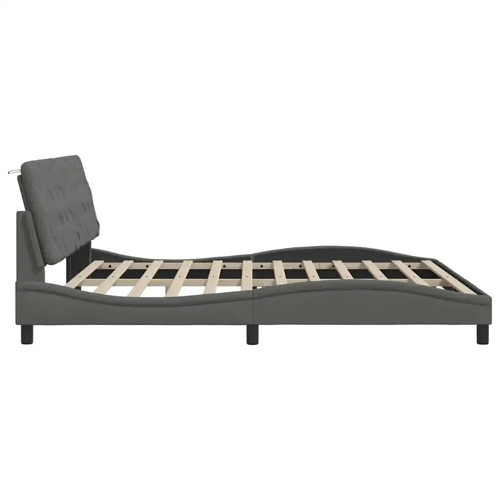 Letto matrimoniale | Letto per adulti | Giroletto con LED senza Materasso 200x200 cm Tessuto - Image 9