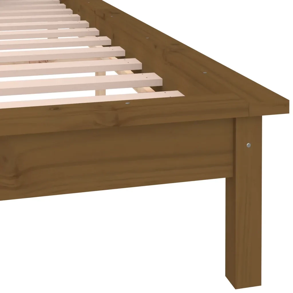 Letto matrimoniale | Letto per adulti | Giroletto con LED senza Materasso Ambra 140x190 Legno Massello - Image 9