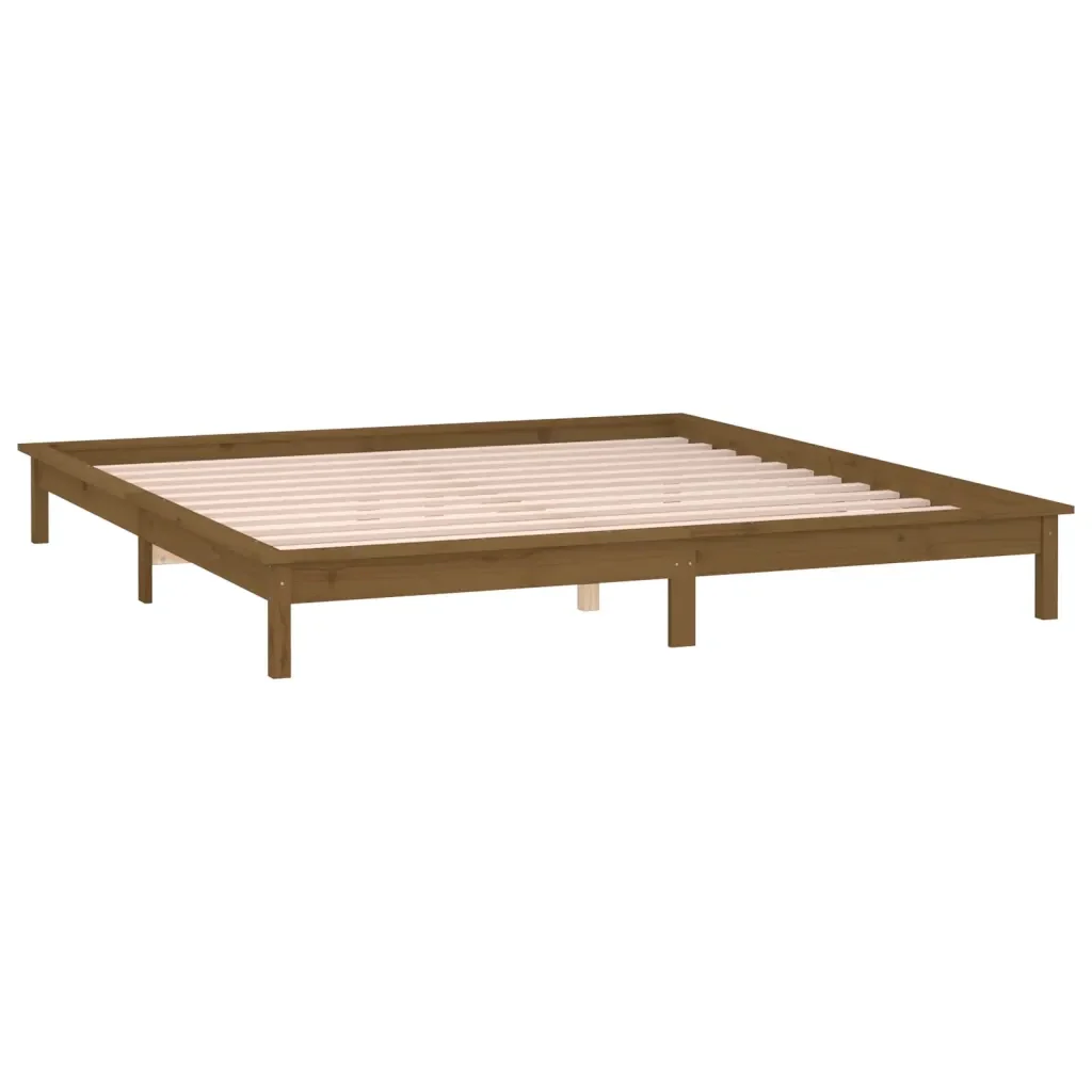 Letto matrimoniale | Letto per adulti | Giroletto con LED senza Materasso Ambra 140x200 Legno Massello - Image 6