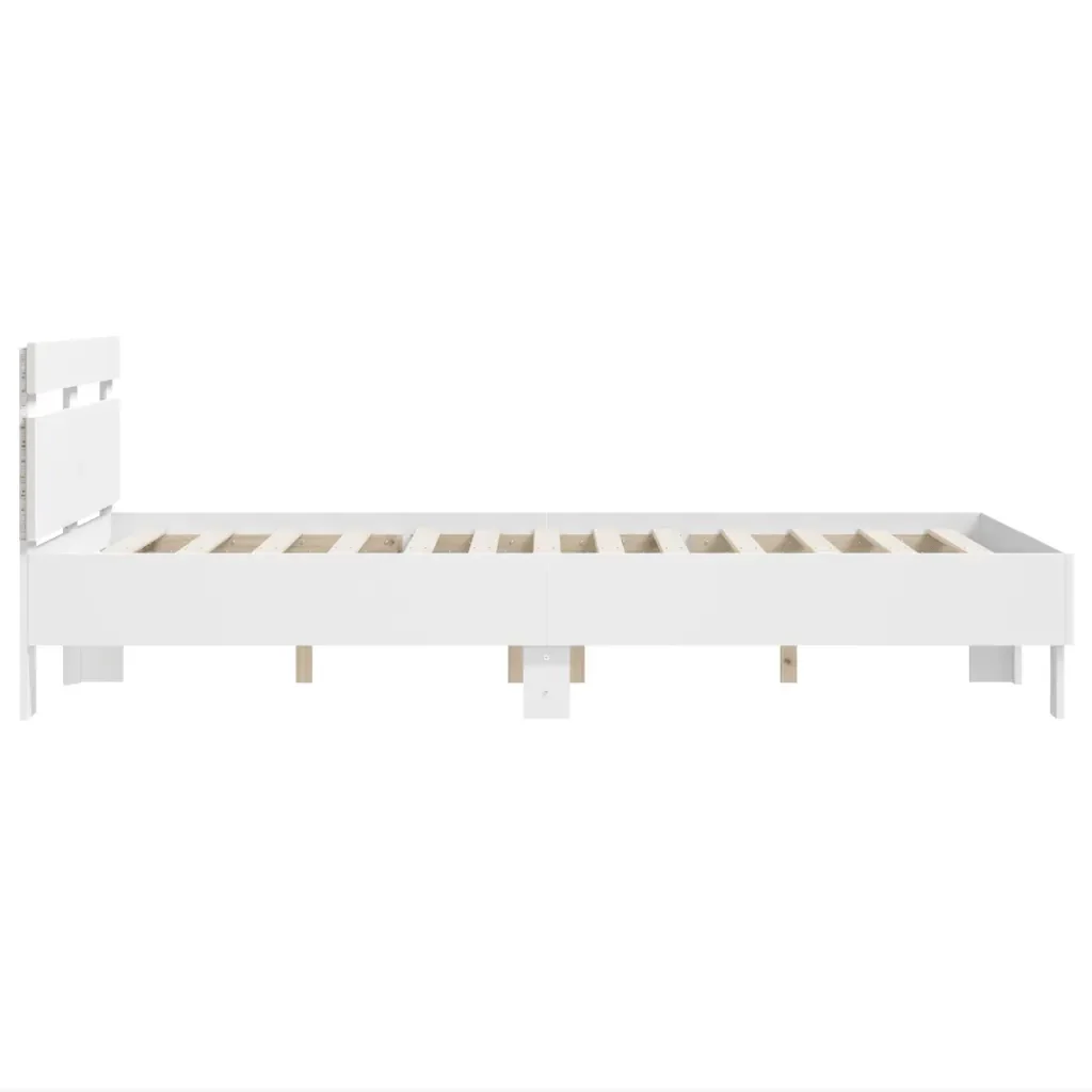 Letto matrimoniale | Letto per adulti | Giroletto con LED senza Materasso Bianco 120x200 cm - Image 8
