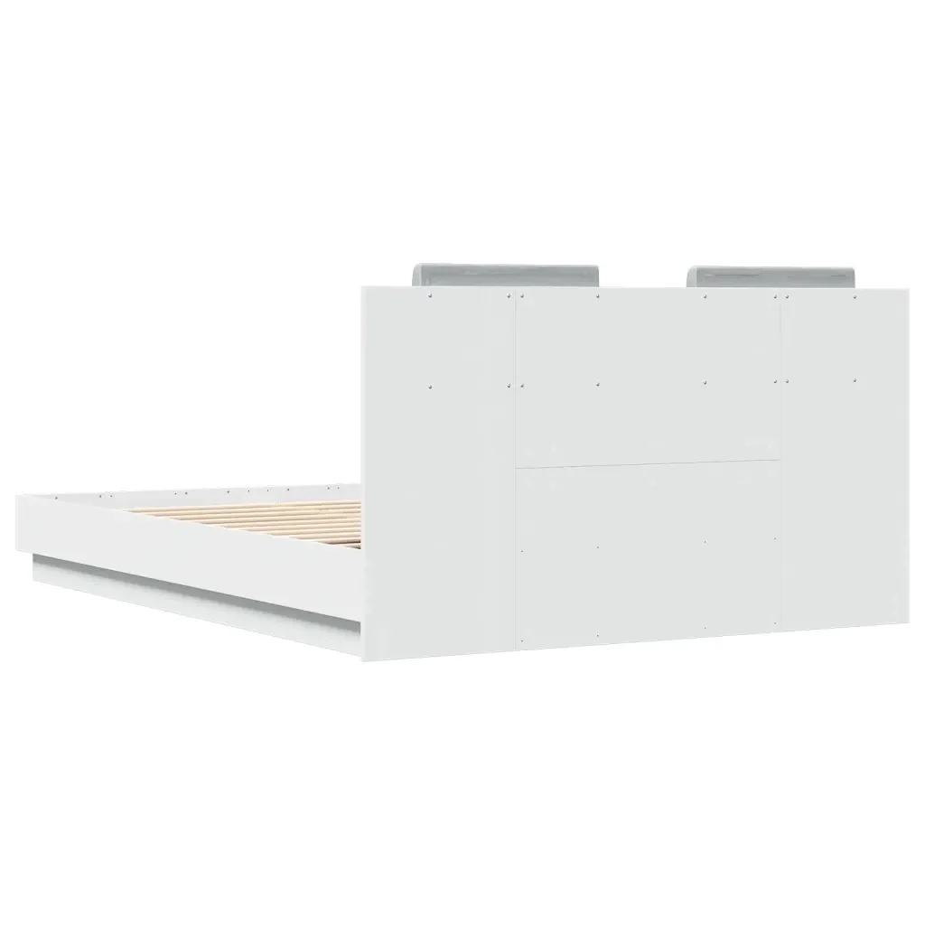Letto matrimoniale | Letto per adulti | Giroletto con LED senza Materasso Bianco 120x200 cm - Image 8