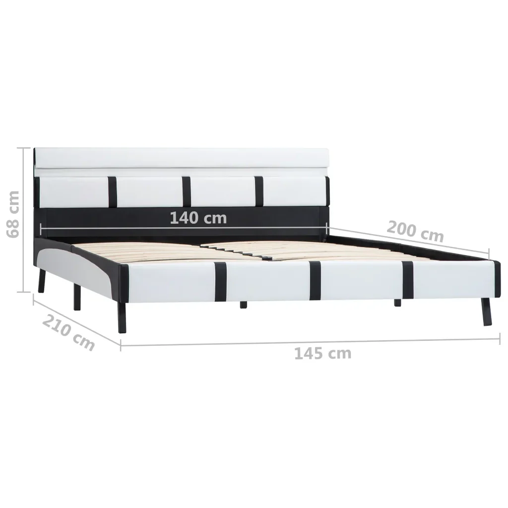 Letto matrimoniale | Letto per adulti | Giroletto con LED senza Materasso Bianco 140x200 cm Similpelle - Image 10