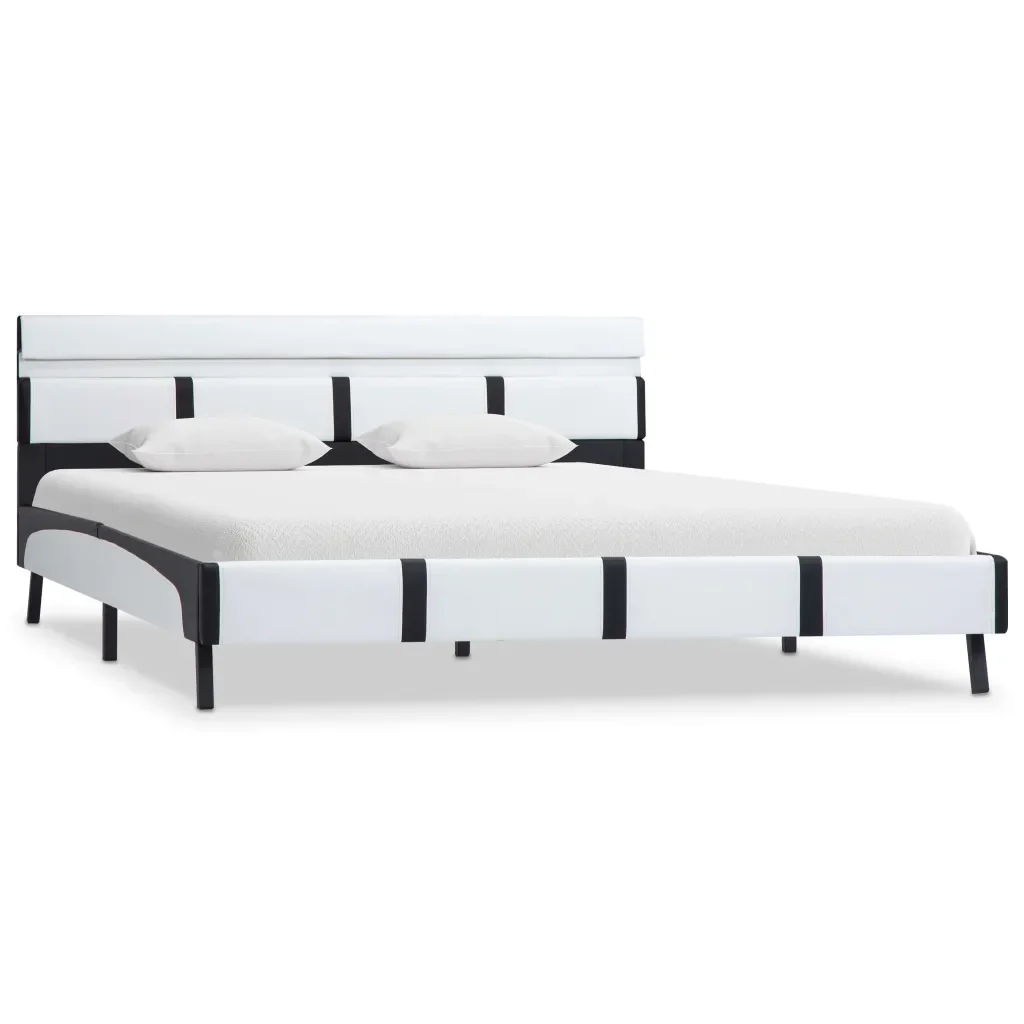Letto matrimoniale | Letto per adulti | Giroletto con LED senza Materasso Bianco 140x200 cm Similpelle - Image 3