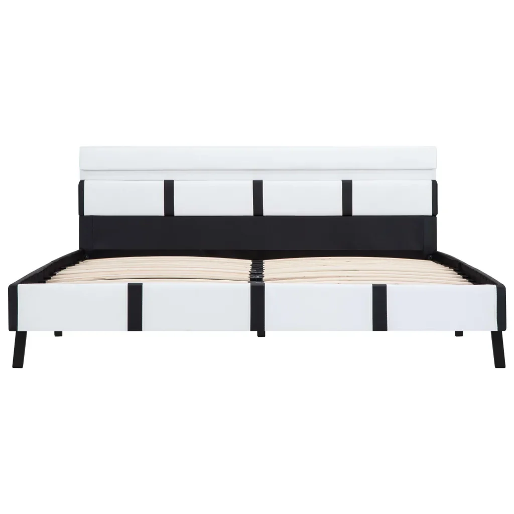 Letto matrimoniale | Letto per adulti | Giroletto con LED senza Materasso Bianco 140x200 cm Similpelle - Image 5