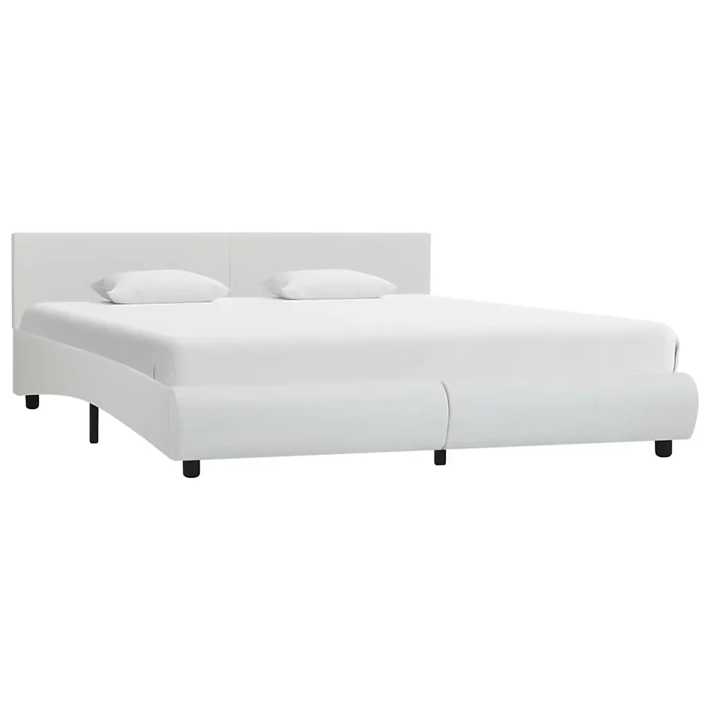 Letto matrimoniale | Letto per adulti | Giroletto con LED senza Materasso Bianco 180x200 cm - Image 2
