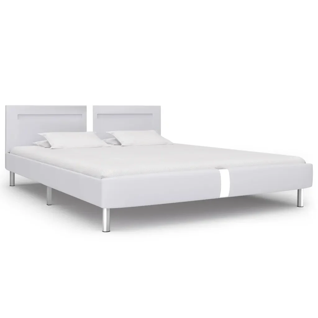 Letto matrimoniale | Letto per adulti | Giroletto con LED senza Materasso Bianco 180x200 cm
