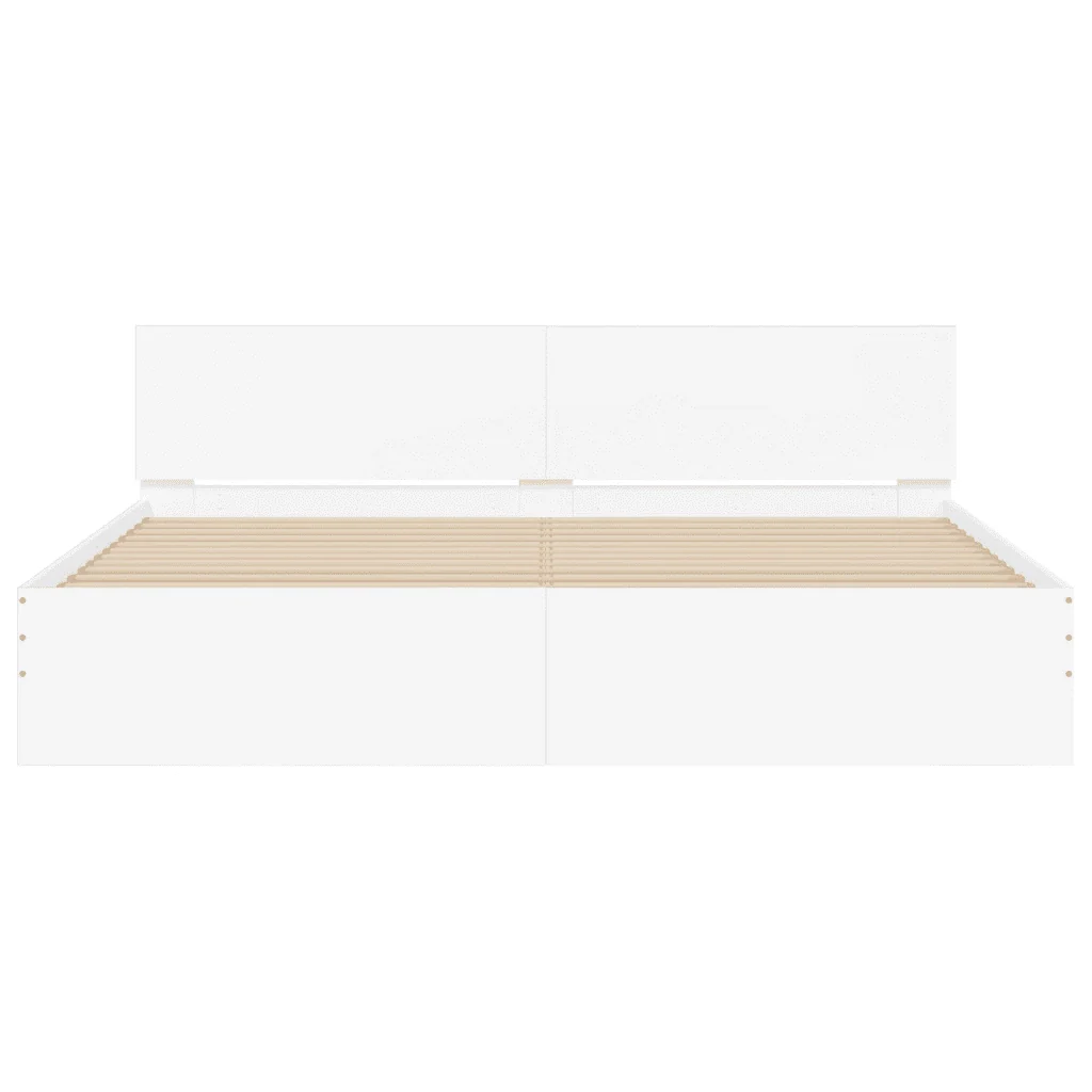 Letto matrimoniale | Letto per adulti | Giroletto con LED senza Materasso Bianco 180x200 cm - Image 7