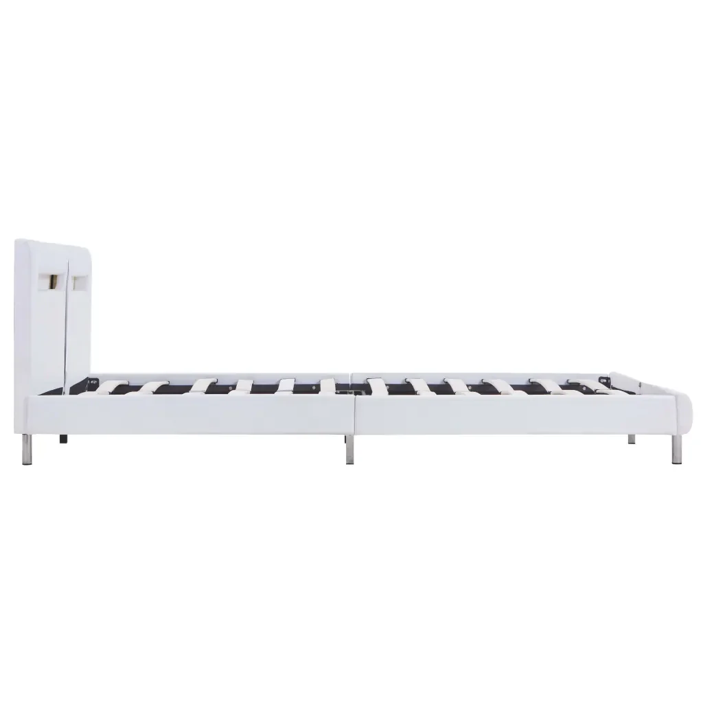 Letto matrimoniale | Letto per adulti | Giroletto con LED senza Materasso Bianco 180x200 cm - Image 5