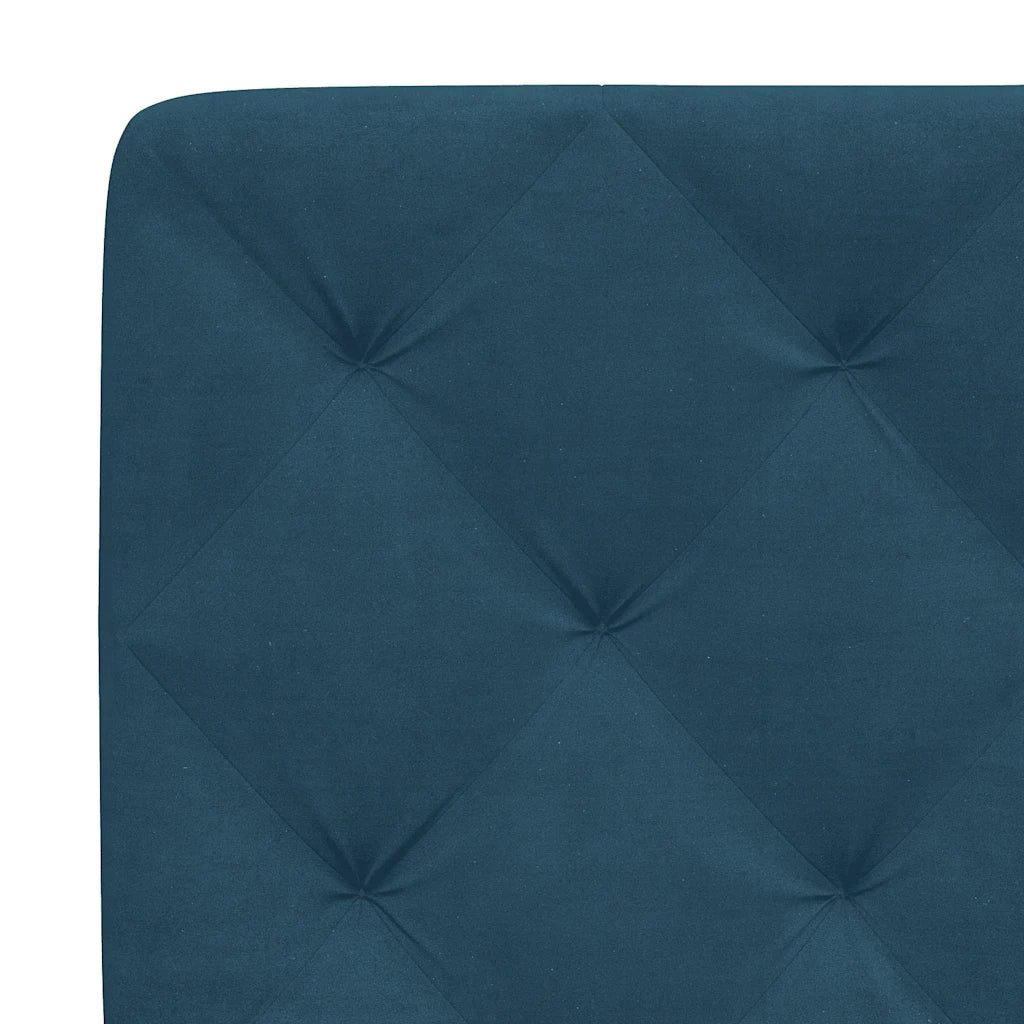 Letto matrimoniale | Letto per adulti | Giroletto con LED senza Materasso Blu 160x200 cm in Velluto - Image 10