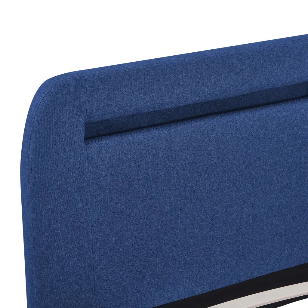 Letto matrimoniale | Letto per adulti | Giroletto con LED senza Materasso Blu 180x200 cm in Tessuto - Image 7