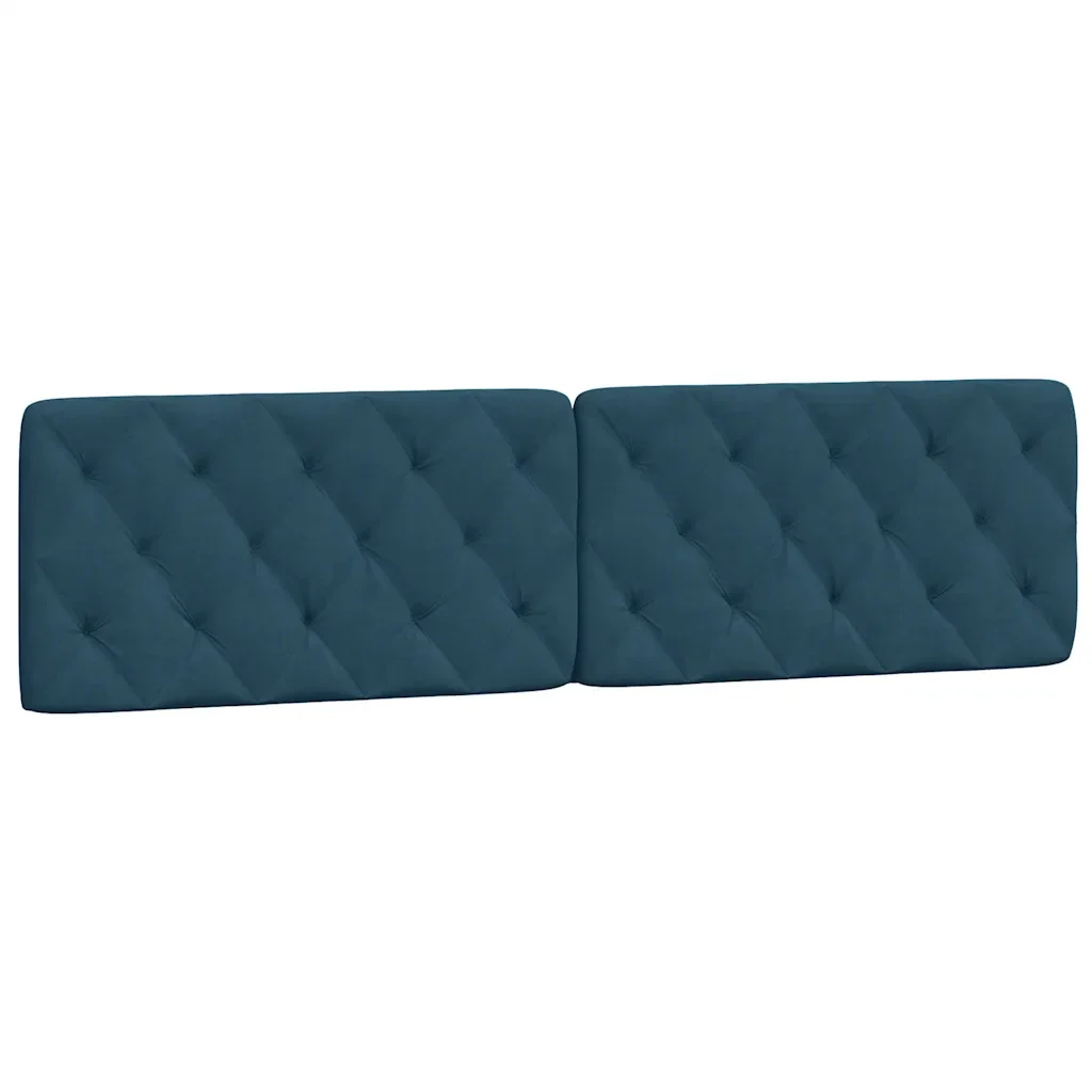 Letto matrimoniale | Letto per adulti | Giroletto con LED senza Materasso Blu 200x200 cm in Velluto - Image 9