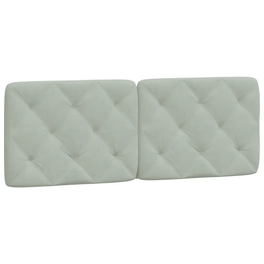 Letto matrimoniale | Letto per adulti | Giroletto con LED senza Materasso Grigio Chiaro 140x190 cm in Velluto - Image 9