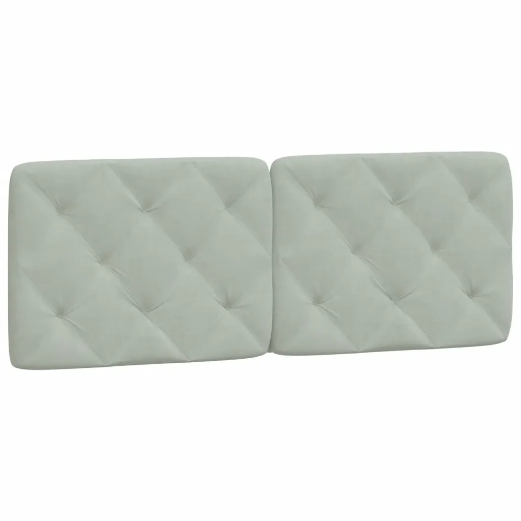 Letto matrimoniale | Letto per adulti | Giroletto con LED senza Materasso Grigio Chiaro 140x200 cm in Velluto - Image 9