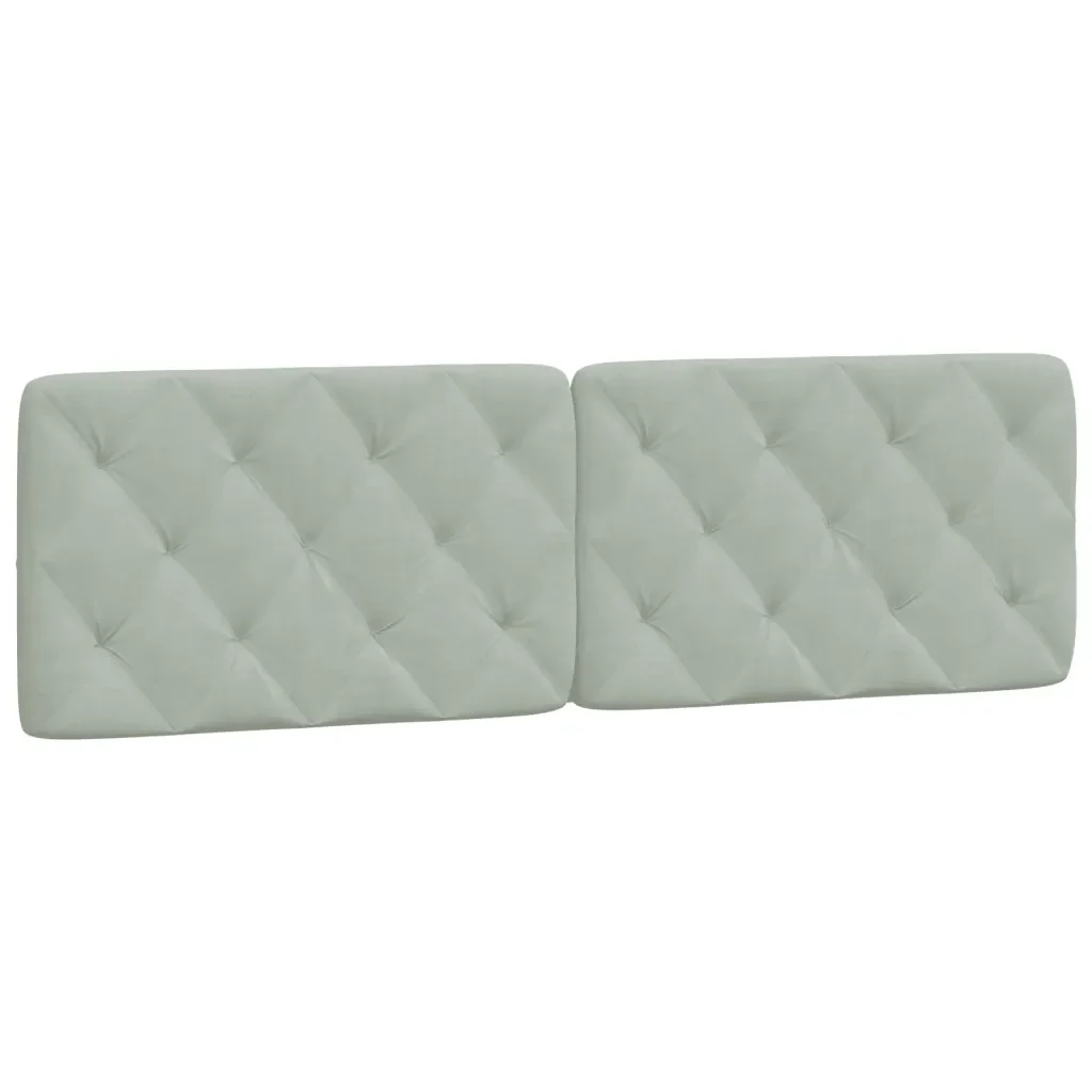 Letto matrimoniale | Letto per adulti | Giroletto con LED senza Materasso Grigio Chiaro 160x200 cm in Velluto - Image 9