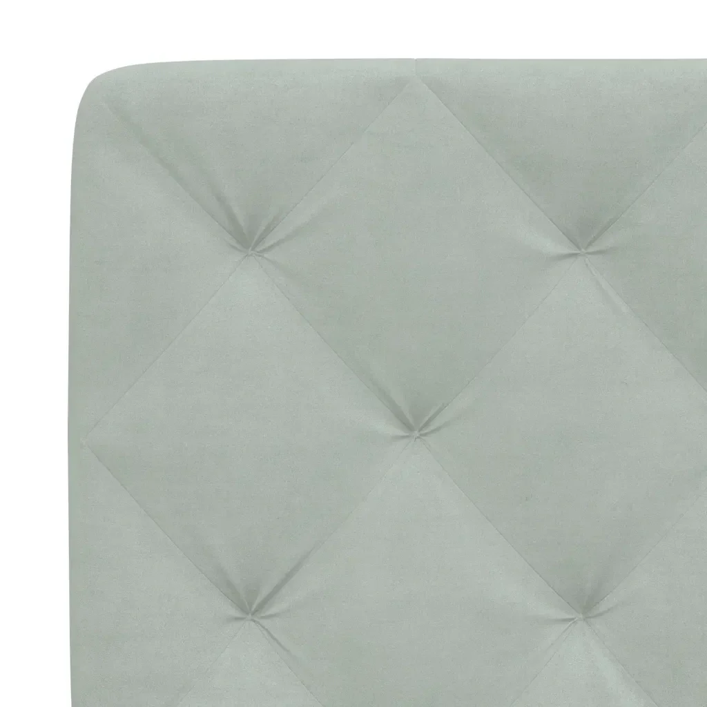 Letto matrimoniale | Letto per adulti | Giroletto con LED senza Materasso Grigio Chiaro 200x200 cm in Velluto - Image 10