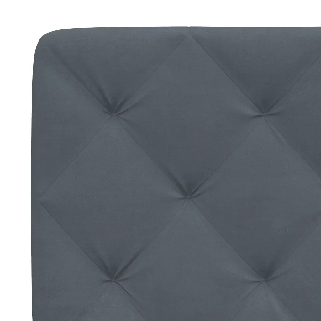 Letto matrimoniale | Letto per adulti | Giroletto con LED senza Materasso Grigio Scuro 140x190 cm in Velluto - Image 10