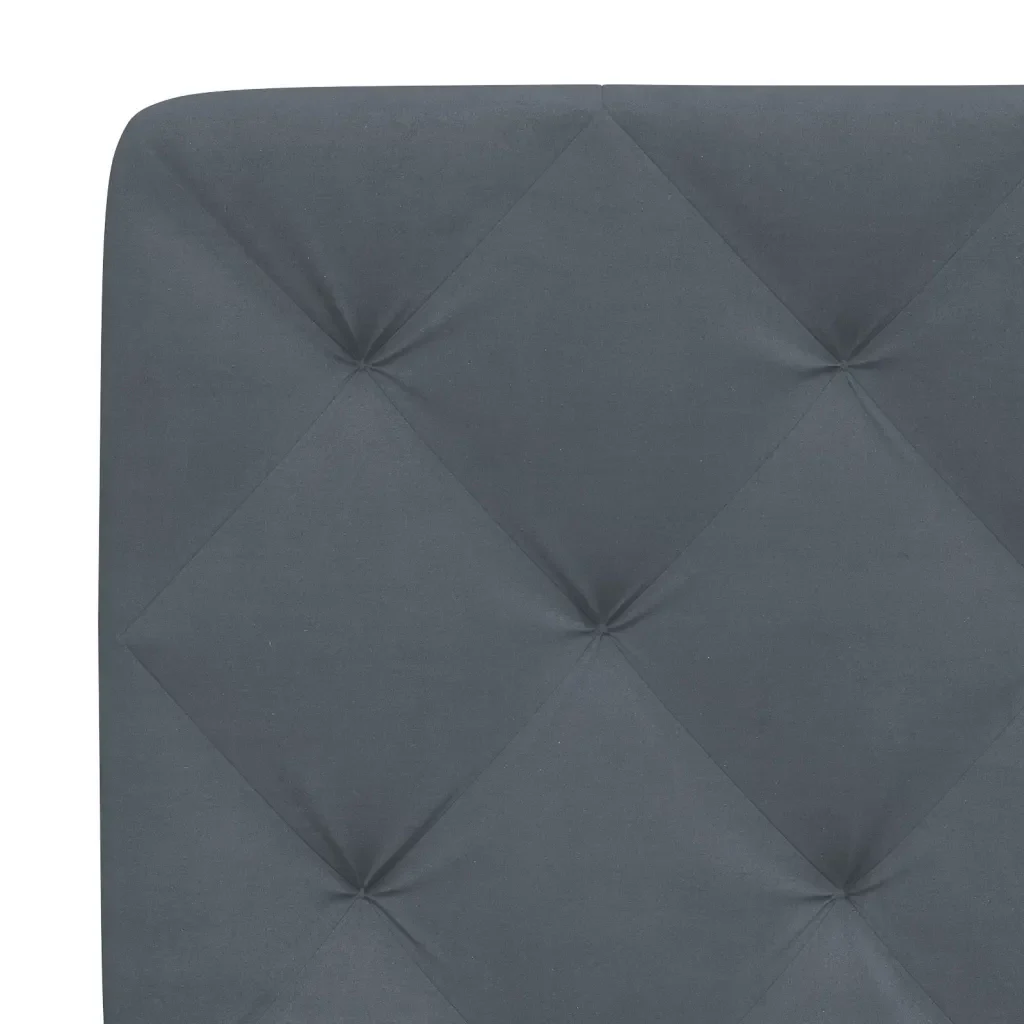 Letto matrimoniale | Letto per adulti | Giroletto con LED senza Materasso Grigio Scuro 140x200 cm in Velluto - Image 10