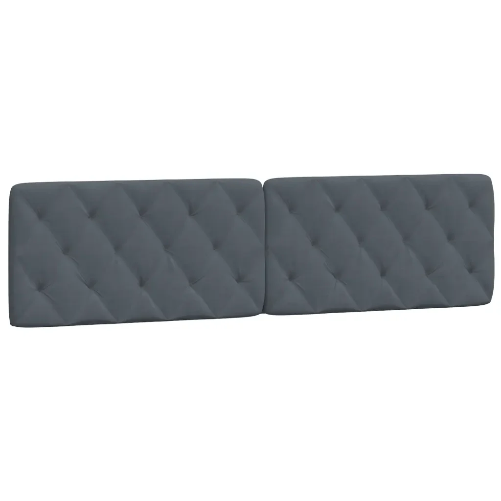 Letto matrimoniale | Letto per adulti | Giroletto con LED senza Materasso Grigio Scuro 200x200 cm in Velluto - Image 9