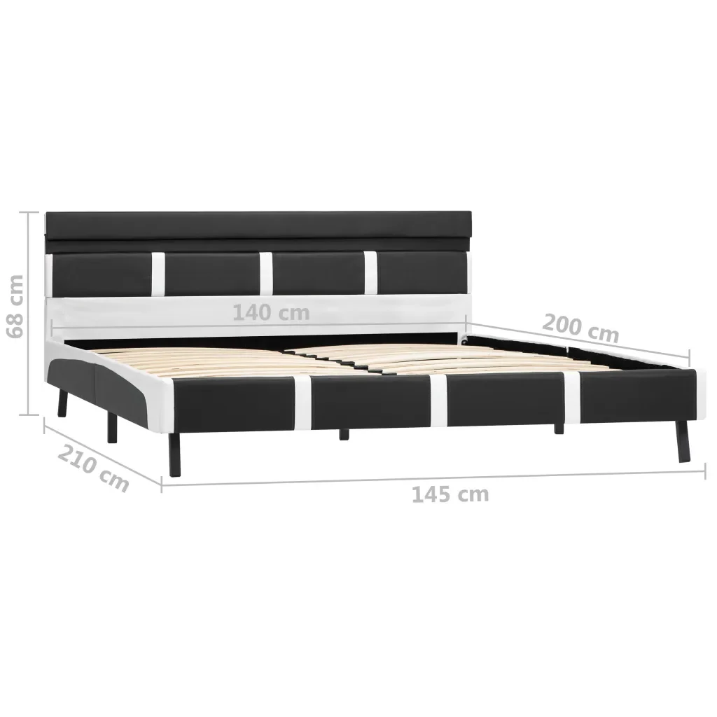 Letto matrimoniale | Letto per adulti | Giroletto con LED senza Materasso Grigio Similpelle 140x200 cm - Image 9