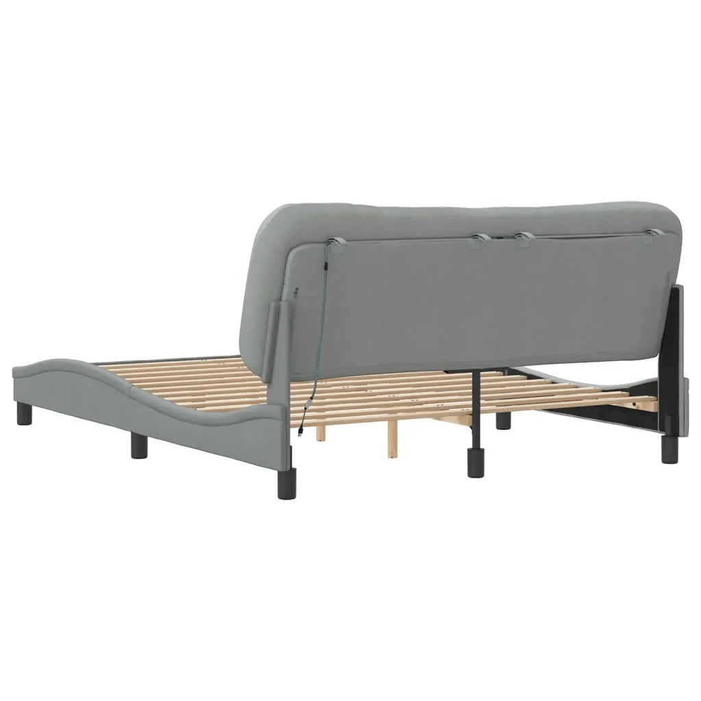 Letto matrimoniale | Letto per adulti | Giroletto con LED senza Materasso Hvar 160x200 cm Tessuto - Image 9