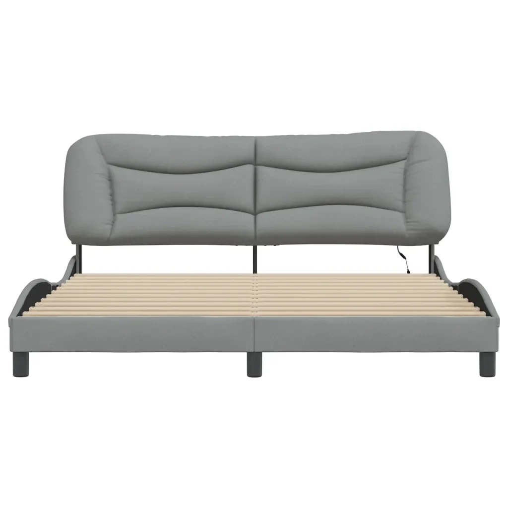 Letto matrimoniale | Letto per adulti | Giroletto con LED senza Materasso Hvar 180x200 cm in Tessuto - Image 6