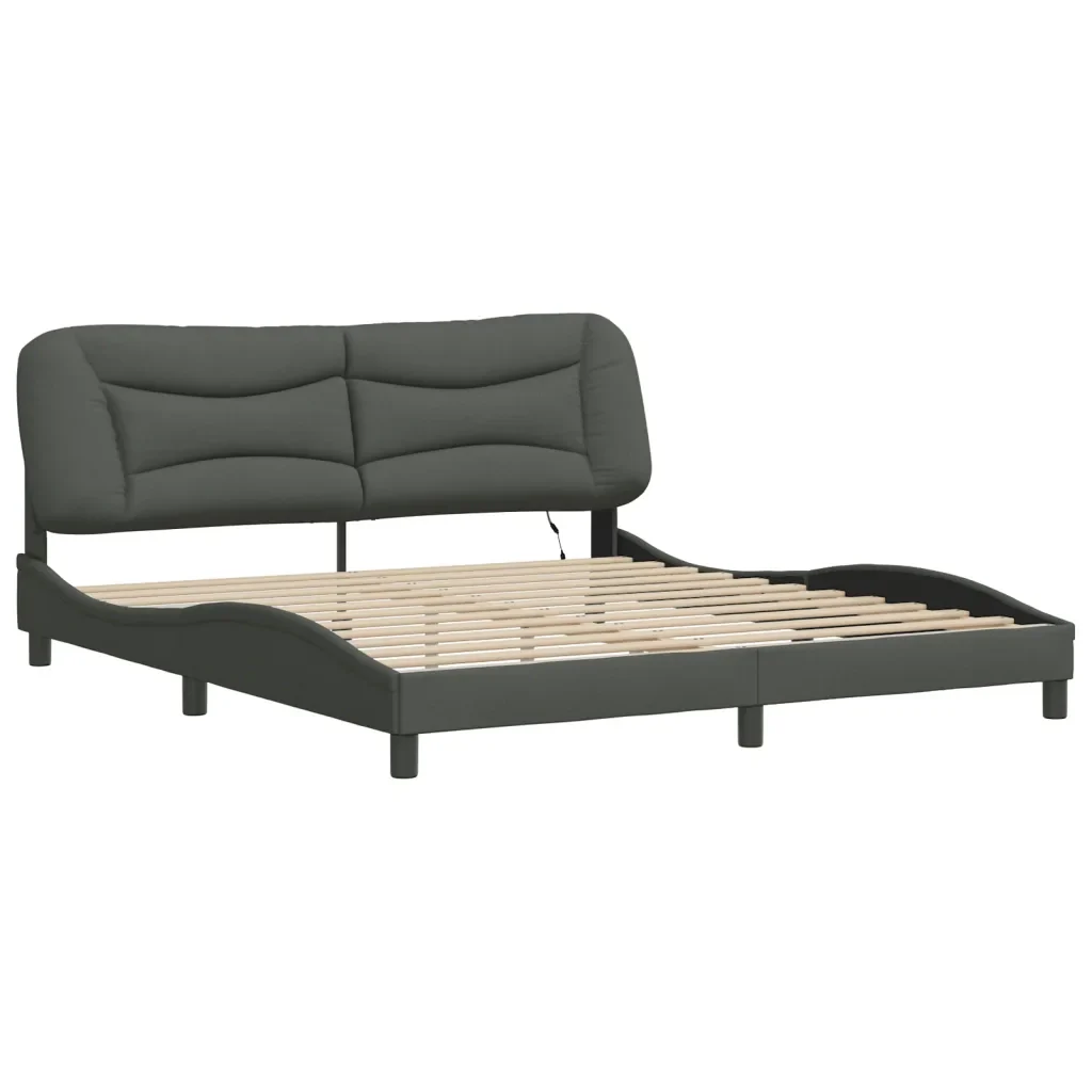 Letto matrimoniale | Letto per adulti | Giroletto con LED senza Materasso Hvar 180x200 cm Tessuto - Image 4