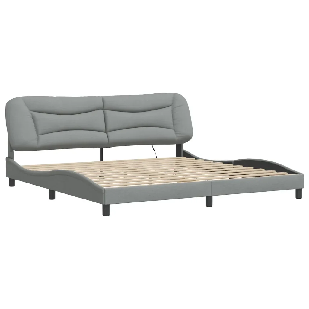 Letto matrimoniale | Letto per adulti | Giroletto con LED senza Materasso Hvar 200x200 cm Tessuto - Image 3