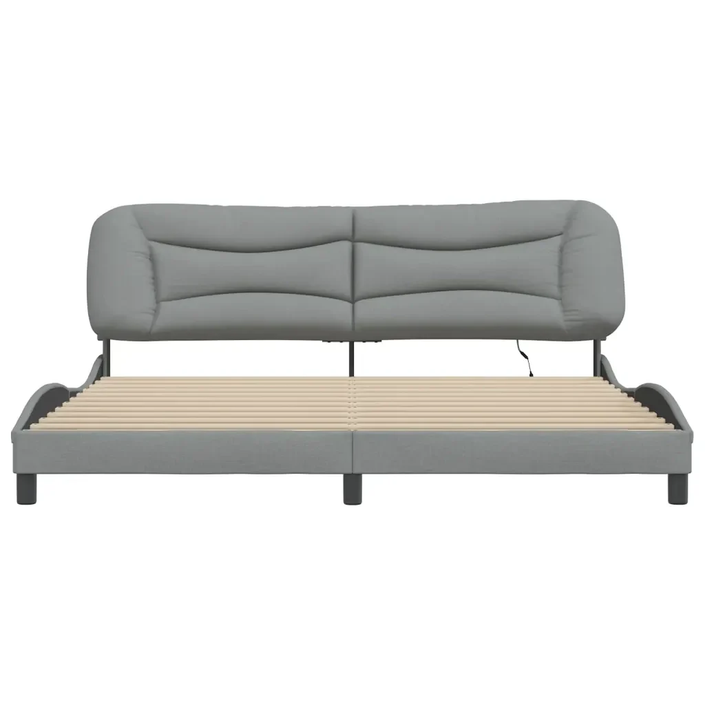 Letto matrimoniale | Letto per adulti | Giroletto con LED senza Materasso Hvar 200x200 cm Tessuto - Image 6