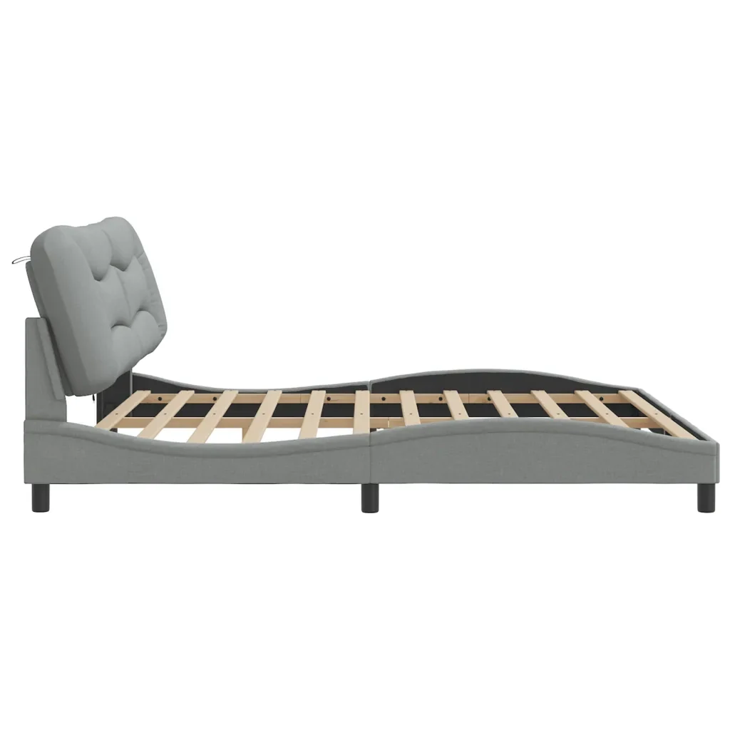 Letto matrimoniale | Letto per adulti | Giroletto con LED senza Materasso Hvar 200x200 cm Tessuto - Image 8