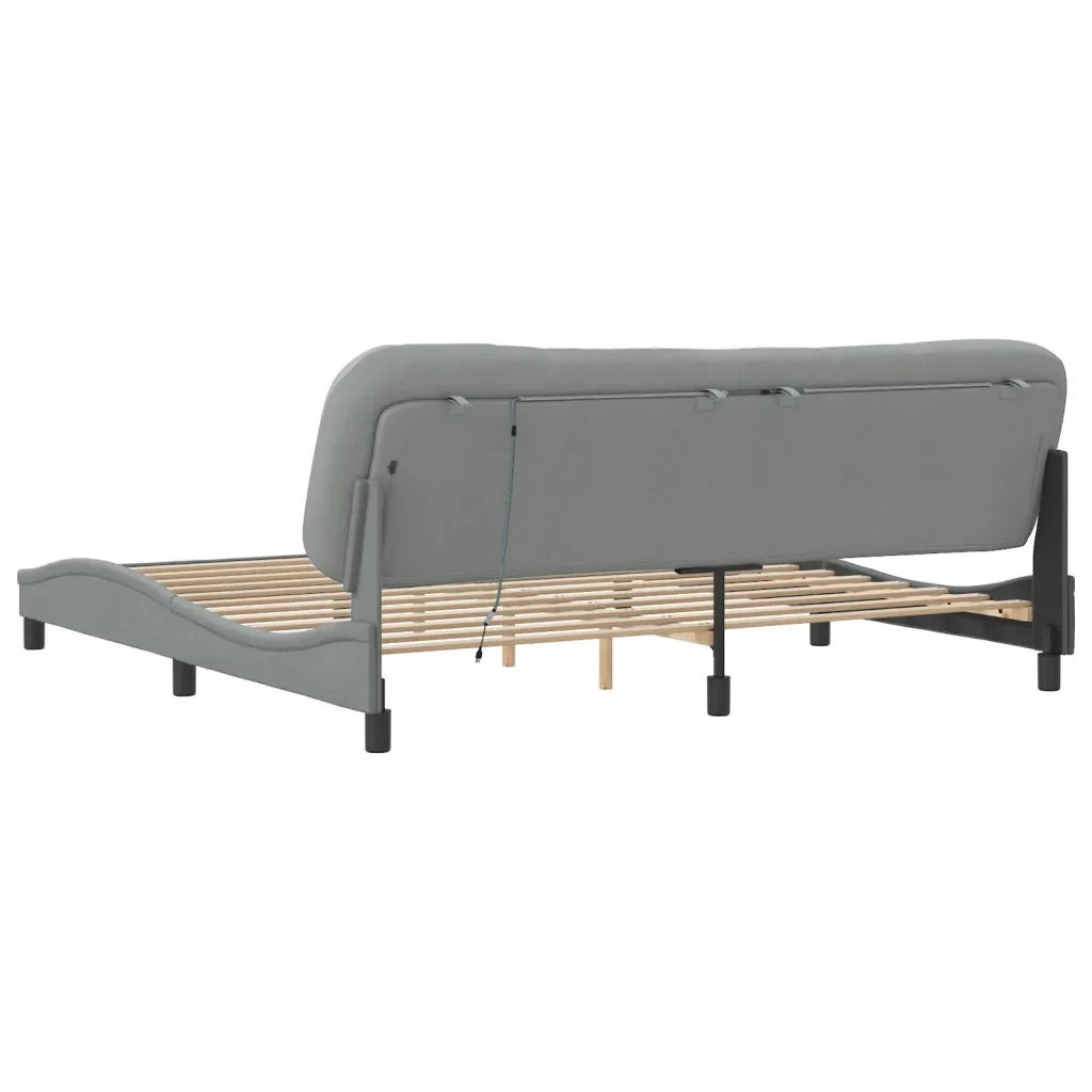 Letto matrimoniale | Letto per adulti | Giroletto con LED senza Materasso Hvar 200x200 cm Tessuto - Image 9